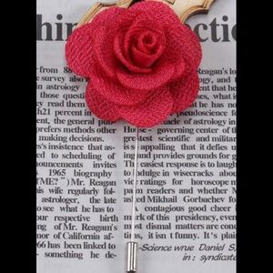 Fabric Flower Brooch Men/Women Brooch Pin Hot Pink